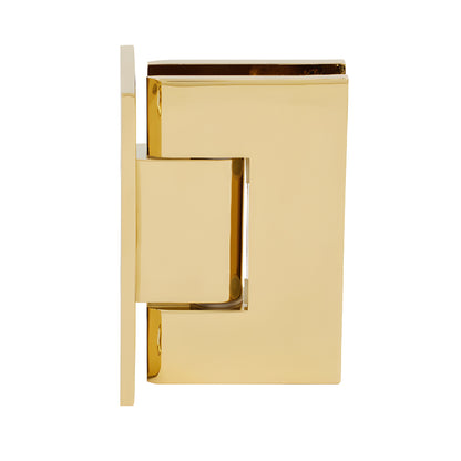 GEN037UBR ultra-brass full-back plate shower hinge for 8-12mm tempered glass, self-centering, wall-mount