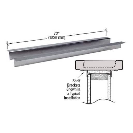 CRL Brushed Stainless Steel 72-Inch Shelf Brackets for Modern, Durable Wall Support