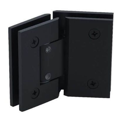 Matte Black Geneva 345 Glass-to-Glass Hinge, 135° Adjustable, Sleek Design for Shower Door