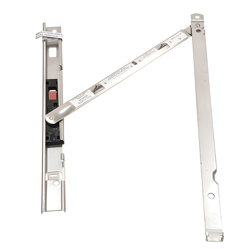 Truth EP27052 silver casement window opening control device kit with metal arm, right-hand, red release tab