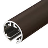 HYDK600RB 60" Hydroslide oil-rubbed bronze frameless sliding shower door with squared glass panels, marble tile interior