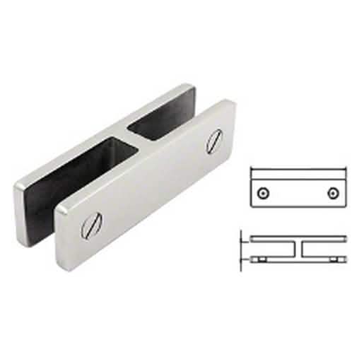 CRL 316 Brushed Stainless 180° Glass Bracing Clamp for 21.52mm Glass, Elegant Finish