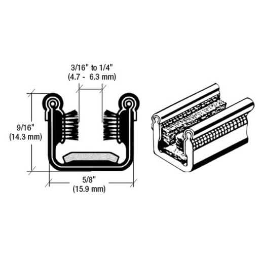 Flexible Universal Channel with Pile and Felt Liner, 60" for 1948-1962 Models - CRL Y526
