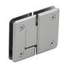 Polished nickel CRL Pinnacle glass-to-glass shower hinge (P1N180PN), beveled brass, self-centering, fits 8-12mm glass