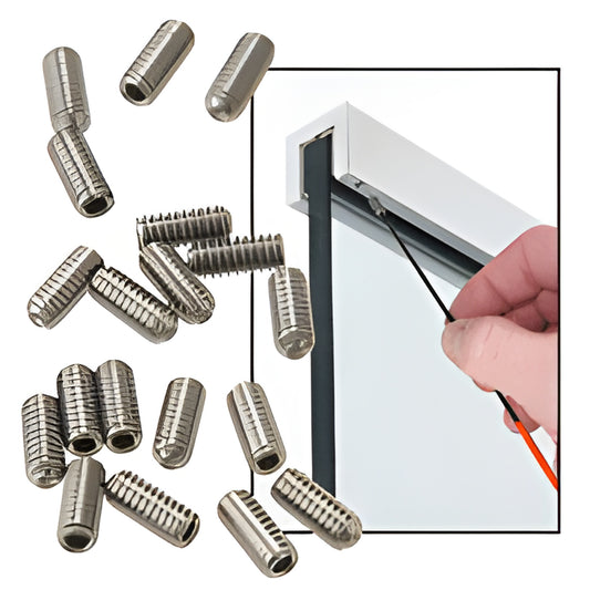 Stainless steel 10-24 x 1/2" replacement set screws for Blumcraft cap rails SKU AS102412