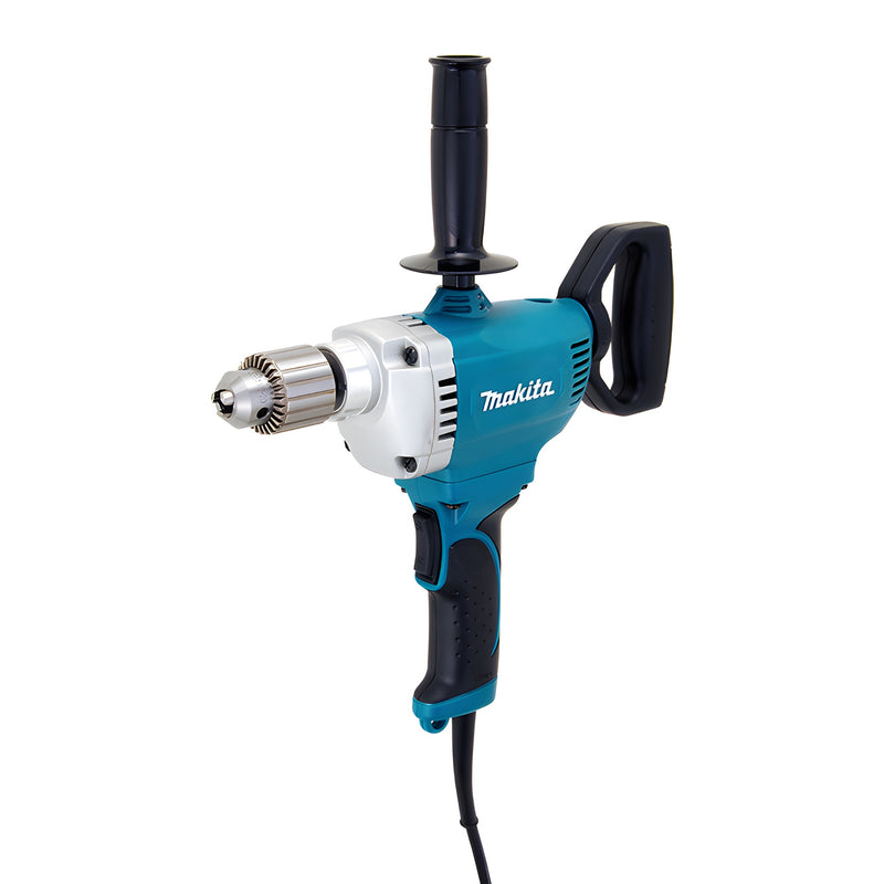 Makita heavy-duty reversible corded drill in teal with side handle and 1/2" chuck - SKU 6013BR
