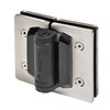 MLSP6BS brushed stainless steel single-acting glass-to-glass gate hinge, rectangular self-closing pair