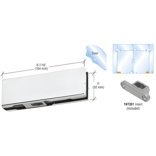 PH11CA satin anodized CRL bottom door patch fitting for 3/8-1/2" glass, 2 9/16" pivot setback, includes 1NT301 insert.