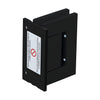 Matte black aluminum wall-mount oil-dynamic full-back hinge for 5/16-9/16" glass, SKU H8210BTMBL