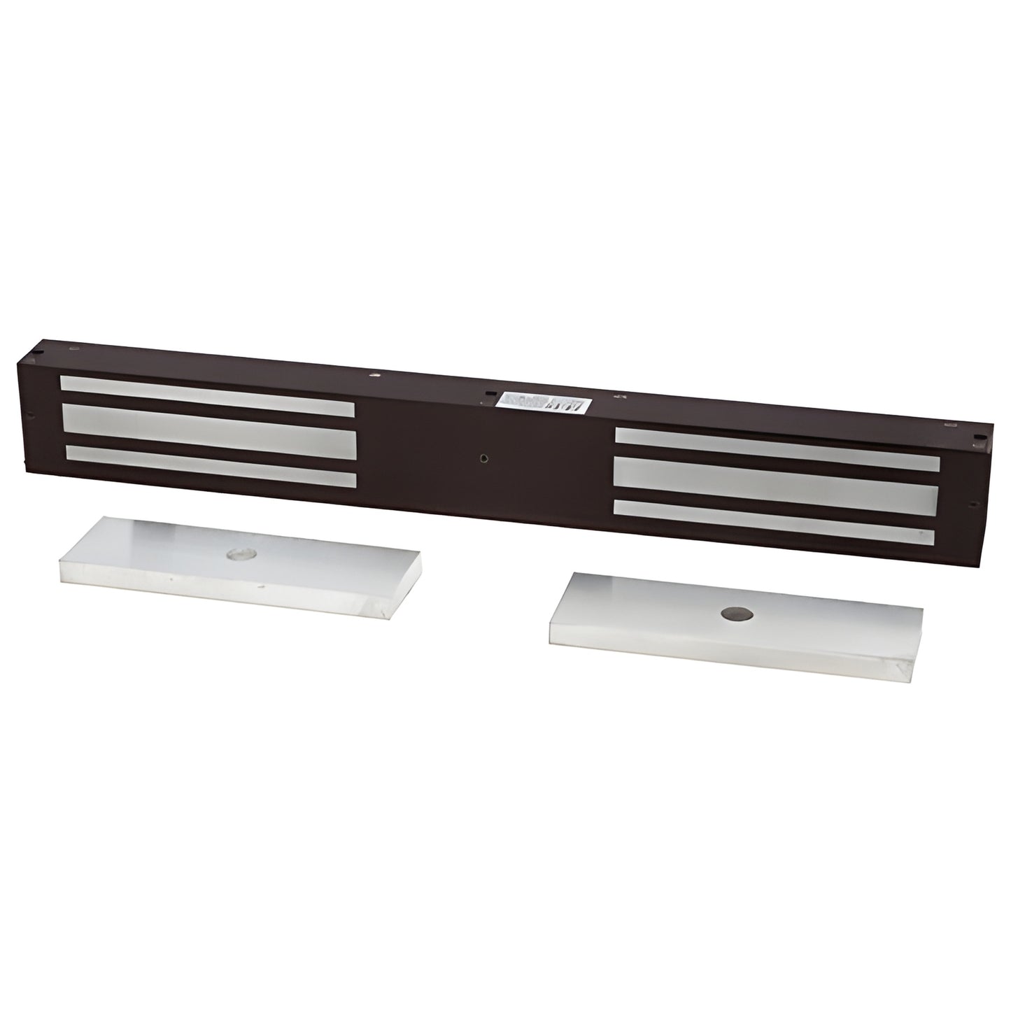 SDC1512DU dark bronze 22-inch electromagnetic door lock with two silver armature plates, 1650 lb holding force