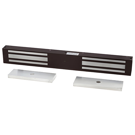 SDC1512DU dark bronze 22-inch electromagnetic door lock with two silver armature plates, 1650 lb holding force