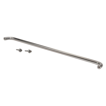 Clear-anodized 1" diameter aluminum single-sided pull handle, 33" center-to-center, solid tubular design.