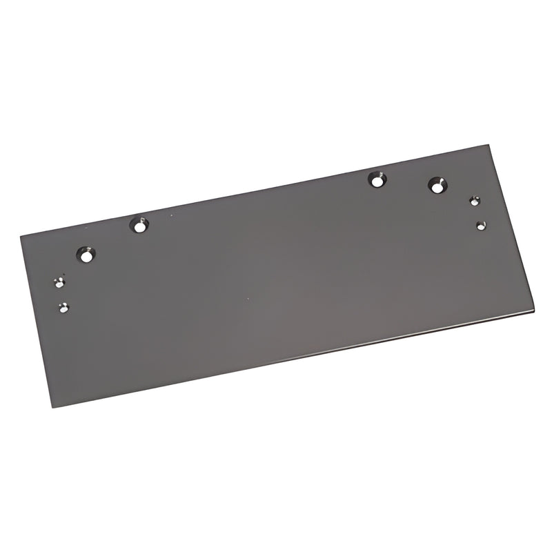 Dark bronze drop plate PR70DPPABRZ, parallel-arm door closer bracket 12-1/8" x 4-3/4", predrilled mounting holes
