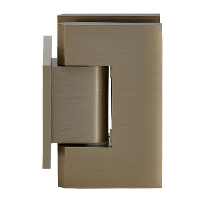Brushed bronze solid brass Geneva wall-mount shower hinge, short back plate, for 8-12mm tempered glass (self-centering)