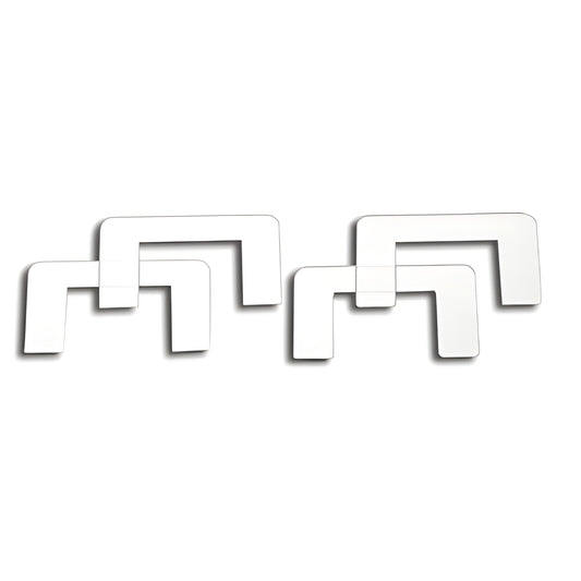 Clear plastic replacement hinge gaskets (PPHGKCLR) - four L-shaped seals for 8-10mm glass