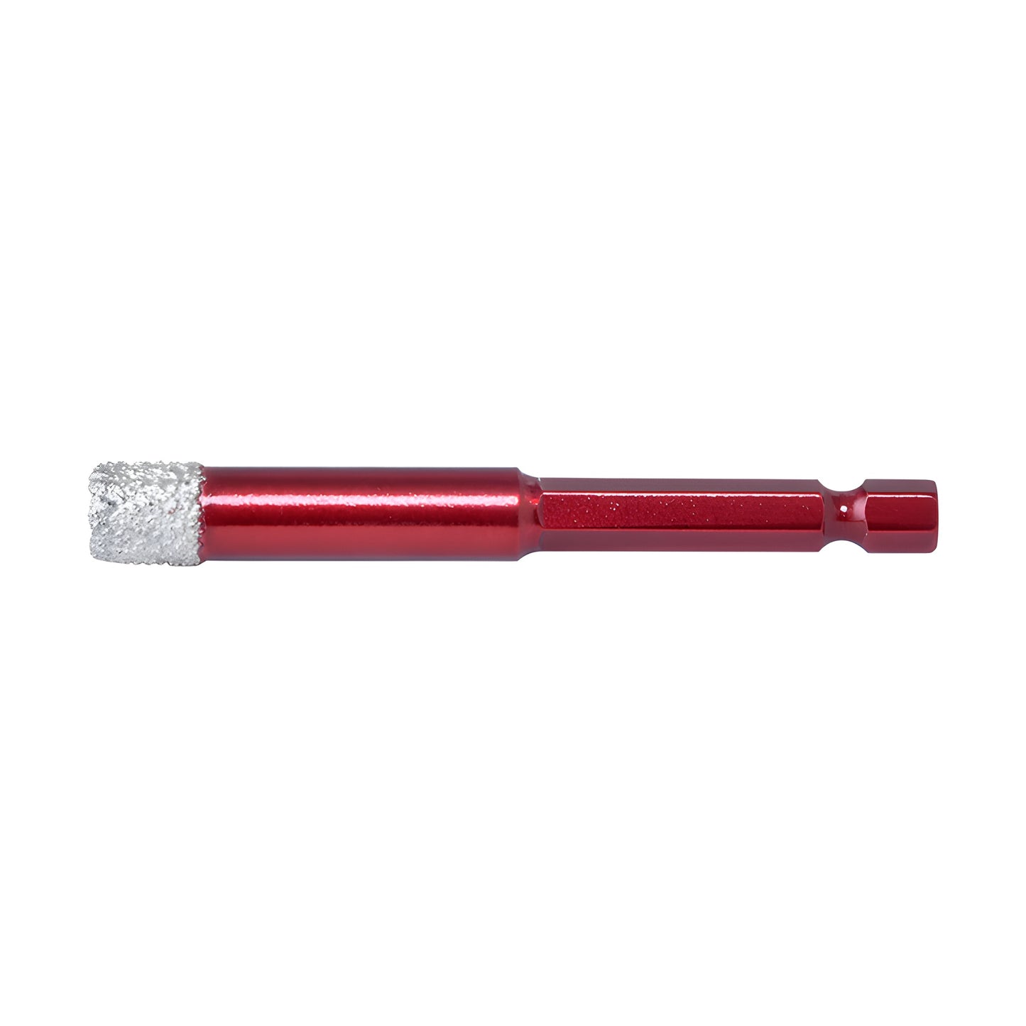 QCS10MM red vacuum-brazed 10mm dry core drill bit with quick change hex shank and diamond grit cutting tip
