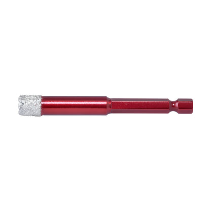 QCS10MM red vacuum-brazed 10mm dry core drill bit with quick change hex shank and diamond grit cutting tip