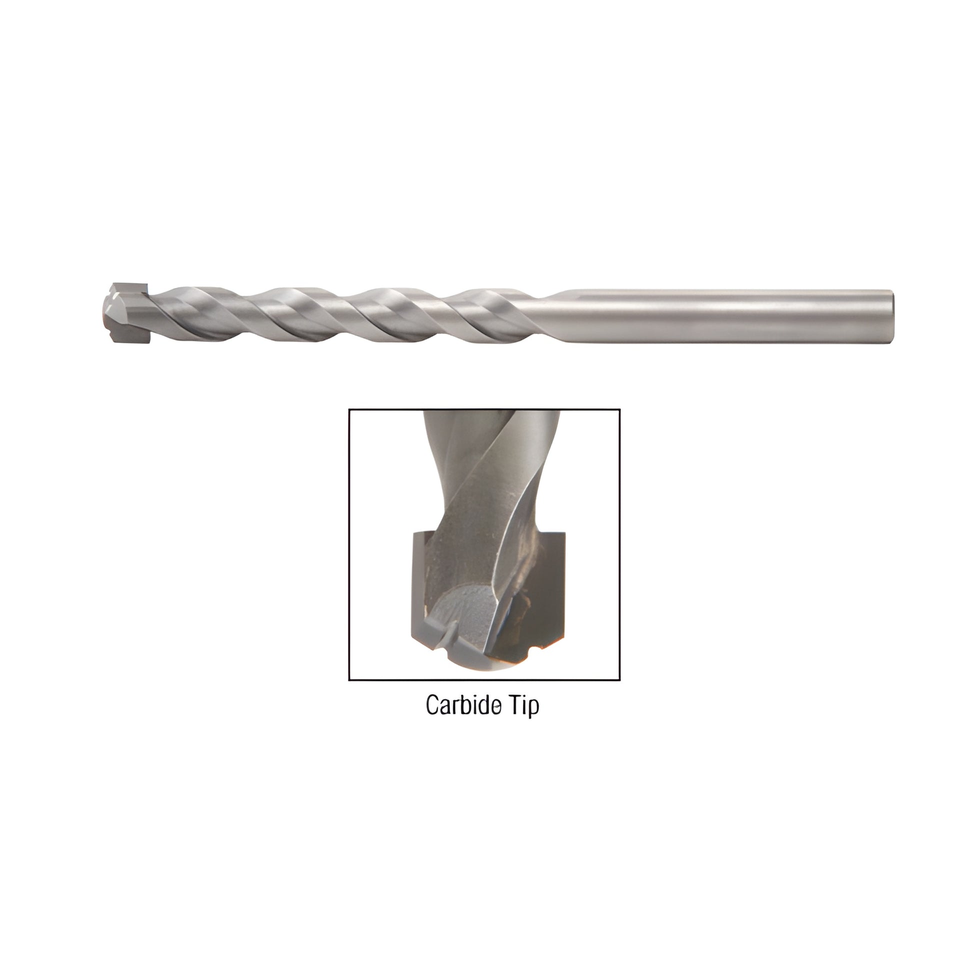 CRL SDB14 4in straight-shank carbide-tip drill bit for granite, marble & tile, silver finish.