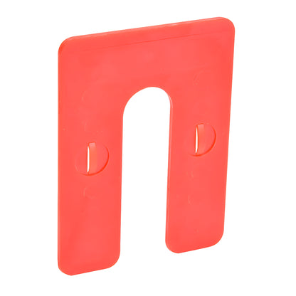 CRL red interlocking horseshoe shim 1HS05, 4 in length, 1/8 in thick U-shaped plastic shim for windows/doors.