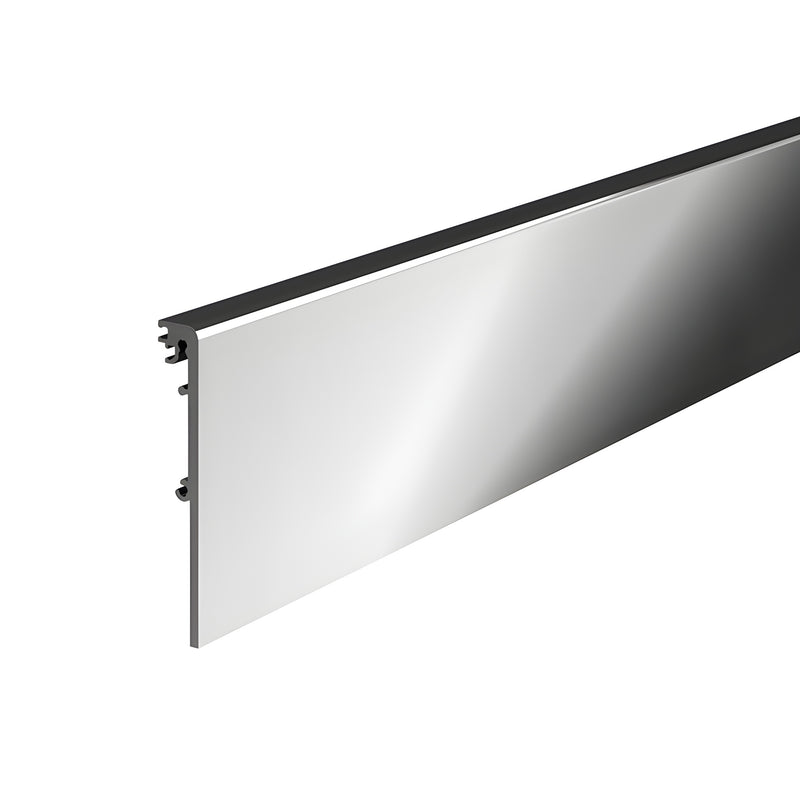 DRXSC4SPSC 4 in tapered square polished stainless steel door rail side cover, aluminum-clad, 3/16 in thick