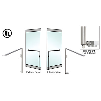 CRL-Blumcraft® Brushed SS Left Keyed Panic Door Handle Reverse Mount