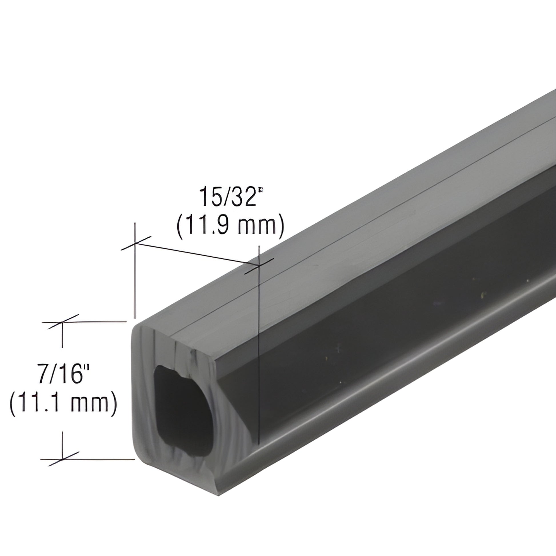 SP455 black EPDM hollow spacer gasket for glazing, square profile 7/16" x 15/32" (11.1 x 11.9 mm)