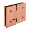 Rose gold solid-brass 180 glass-to-glass Vienna shower hinge V1E180RG, for 3/8-1/2 in tempered glass