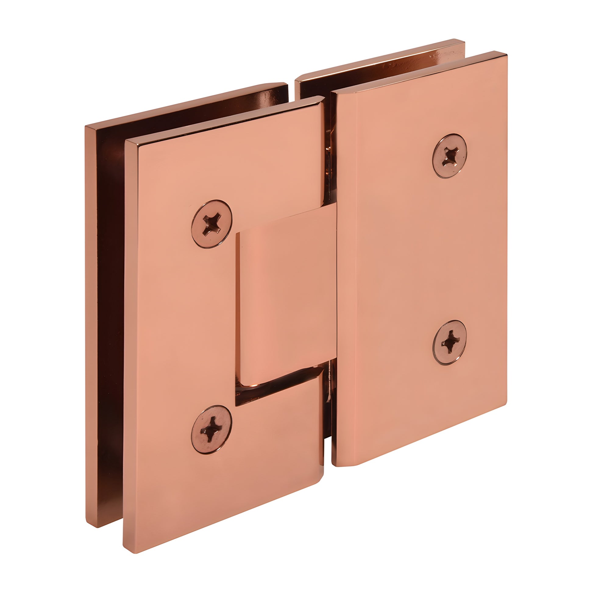 Rose gold solid-brass 180 glass-to-glass Vienna shower hinge V1E180RG, for 3/8-1/2 in tempered glass