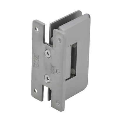 Brushed nickel shower hinge C0L537BN - solid brass, beveled wall-mount for 3/8-1/2 frameless glass