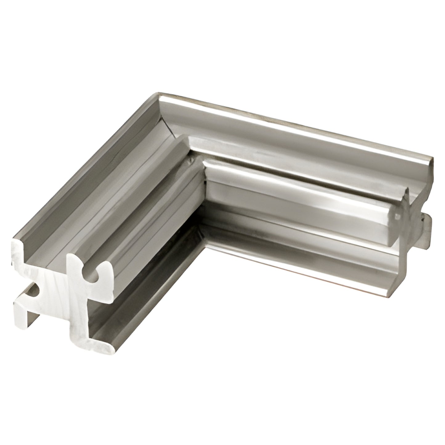 Aluminum 90 concealed-lug splice for CRL post extrusions, satin anodized 3 in connector (SKU 6406003)