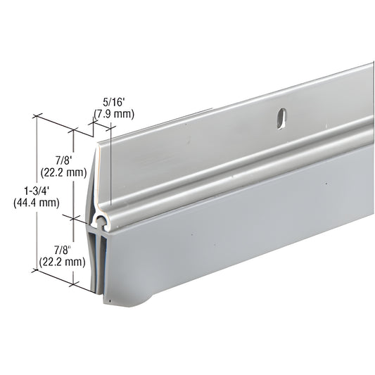 Aluminum CRL triple-fin vinyl door sweep, 36 in length, 7/8 in fins, 1-3/4 in height - SKU DB041AV36