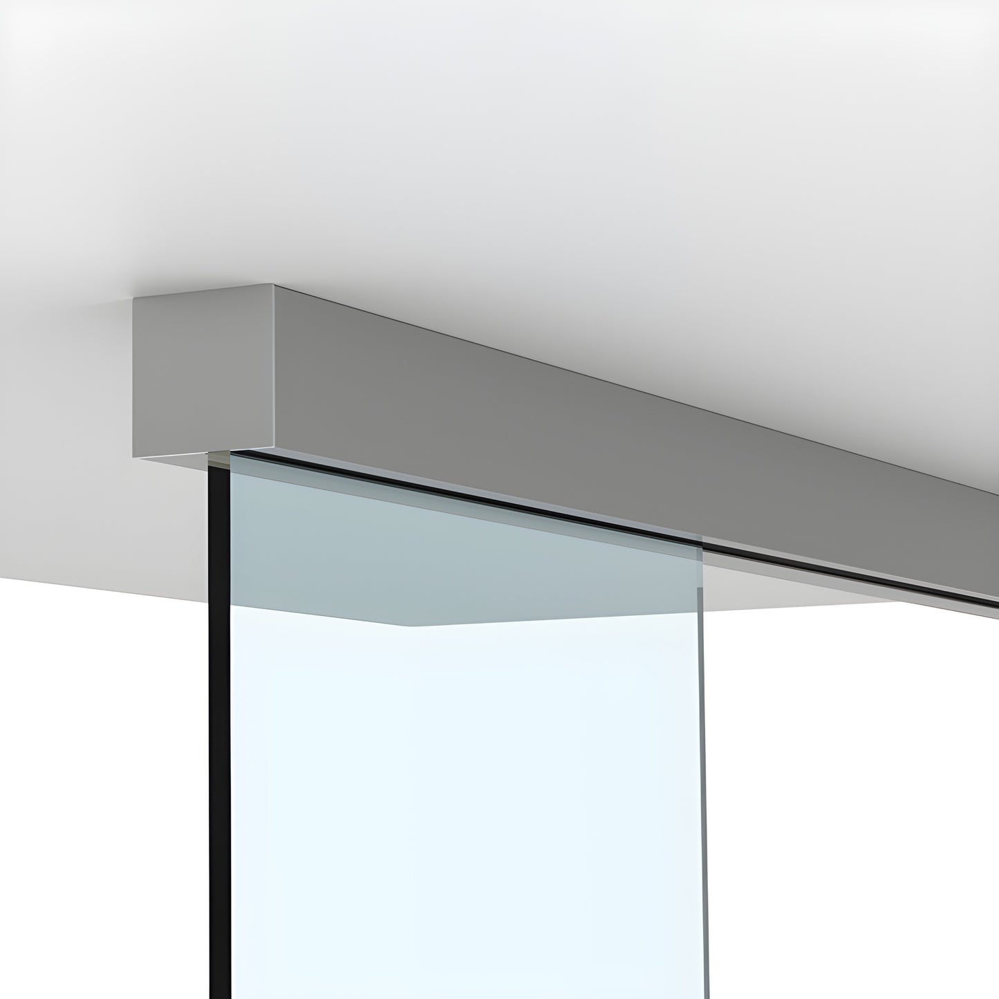 CRL690 satin anodized commercial top-hung sliding glass door with 118in track and tempered glass