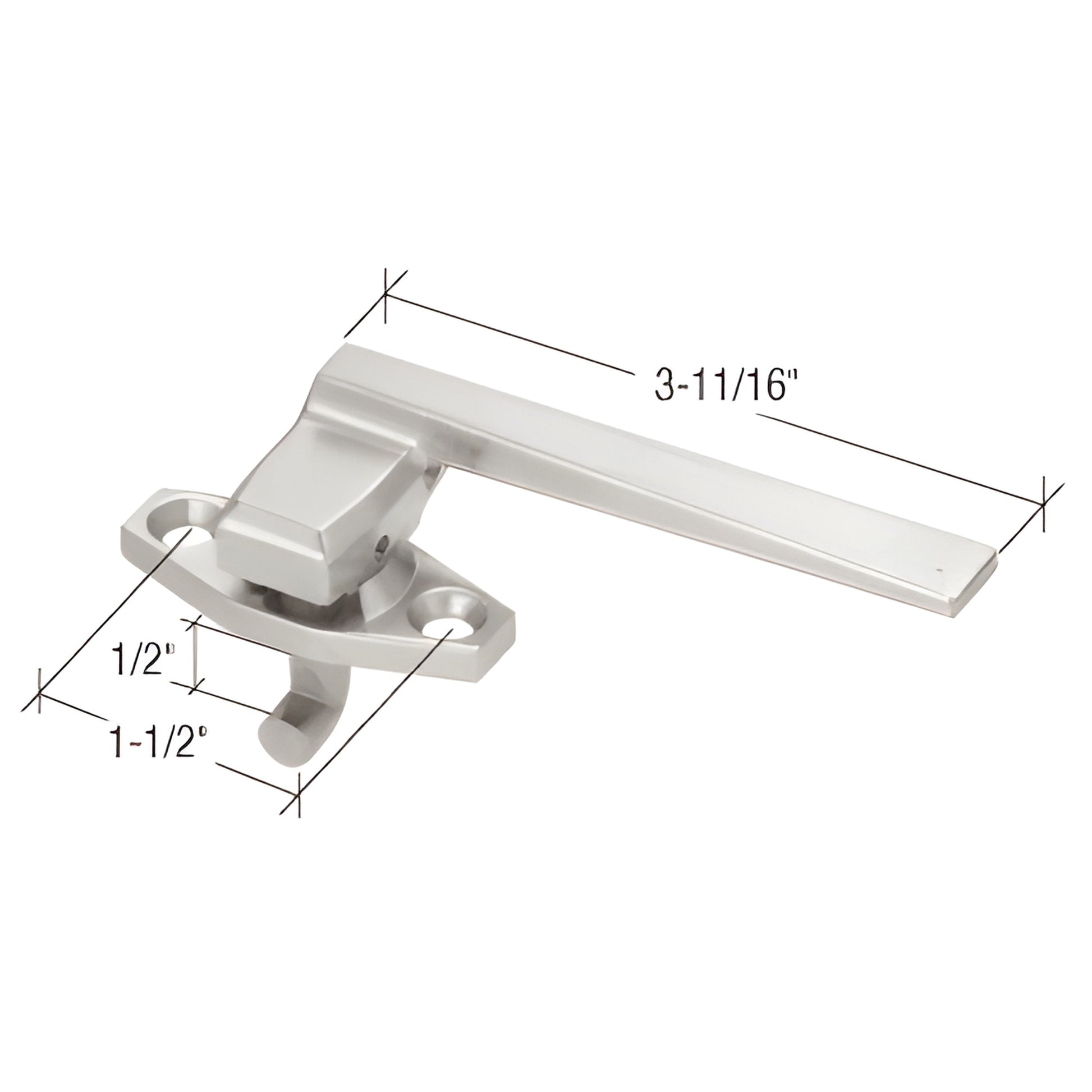 CRL WH25911R clear anodized locking handle for in-swing windows with concealed pawl, 3-11/16" lever