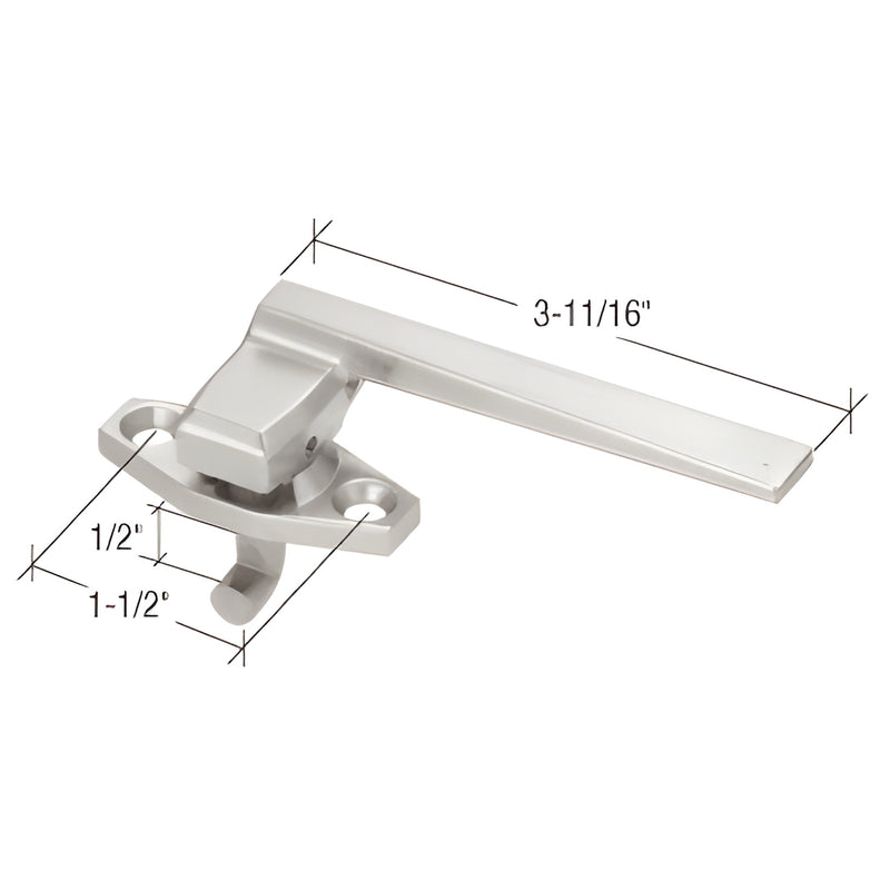 CRL WH25911R clear anodized locking handle for in-swing windows with concealed pawl, 3-11/16" lever