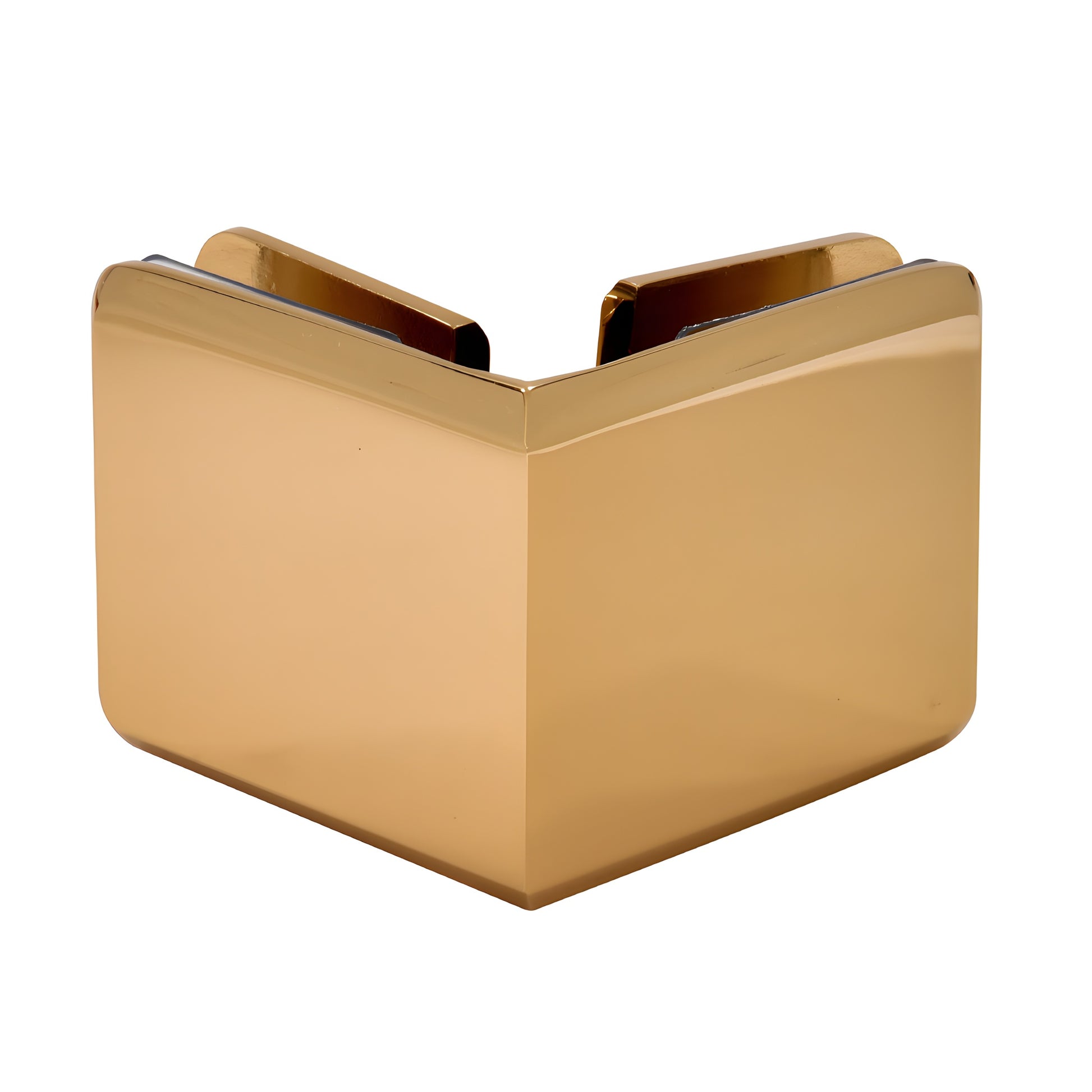 BGC90FG French Gold beveled brass 90 glass-to-glass clamp for 3/8-1/2" (10-12mm) frameless shower panels