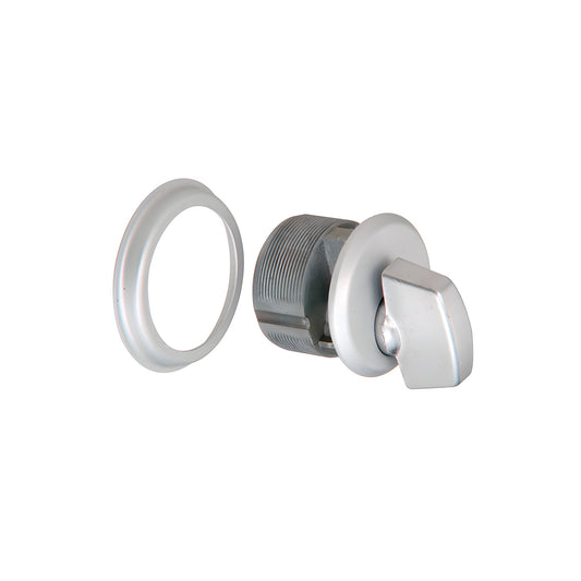 CRL DL2172A mortise thumbturn cylinder - 5 pin diecast zinc body with aluminum trim ring, 1" length.
