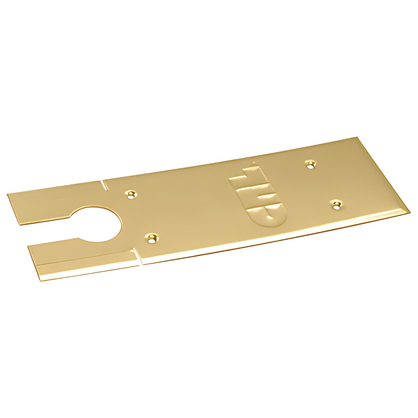 Polished brass CRL 8400 floor closer cover plate CRL84CPPB, 12-3/8" long, rectangular with circular cutout