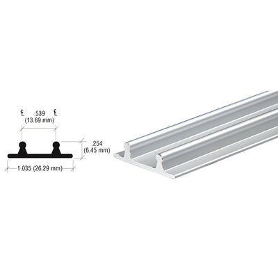 CRL Brite Anodized Aluminum Lower Channel for Deep Recess Glass Doors