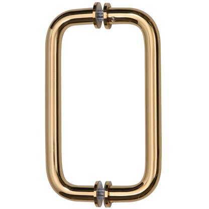 French gold solid brass 3/4 in. rectangular back-to-back shower door pull with metal washers (SKU SPH8FG)