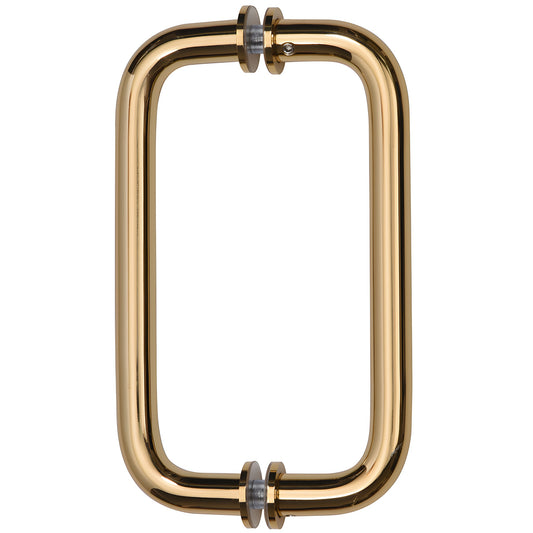 French gold solid brass 3/4 in. rectangular back-to-back shower door pull with metal washers (SKU SPH8FG)