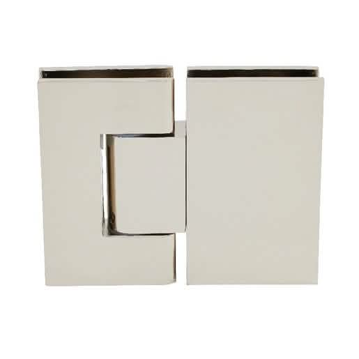 CRL Polished Nickel Geneva 380 Series Glass-to-Glass Hinge, Adjustable 180° for Shower Doo