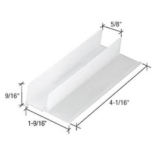 CRL 1-9/16\" Wide Sliding Shower Door Bottom Guide - Durable and easy to install.