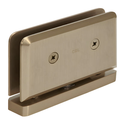 Brushed bronze solid-brass Senior Prima pivot hinge for 1/2" glass shower door, beveled edge (SKU SRPPH01BBRZ)