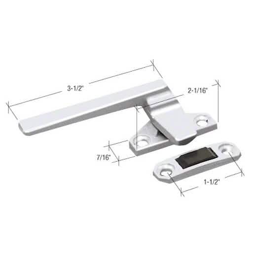 CRL Aluminum Left Hand Casement Window Lock Handle, 1-1/2" Screw Holes, Durable Finish