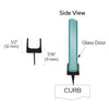 Ultra black one-piece bottom rail (P661BRBL) vinyl sweep for frameless tempered glass shower doors, low-profile 95-inch.
