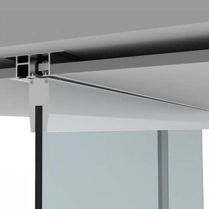 CRL50 Satin Anodized Sliding Door Kit for Dropped Ceiling, Single Door with Fixed Panel