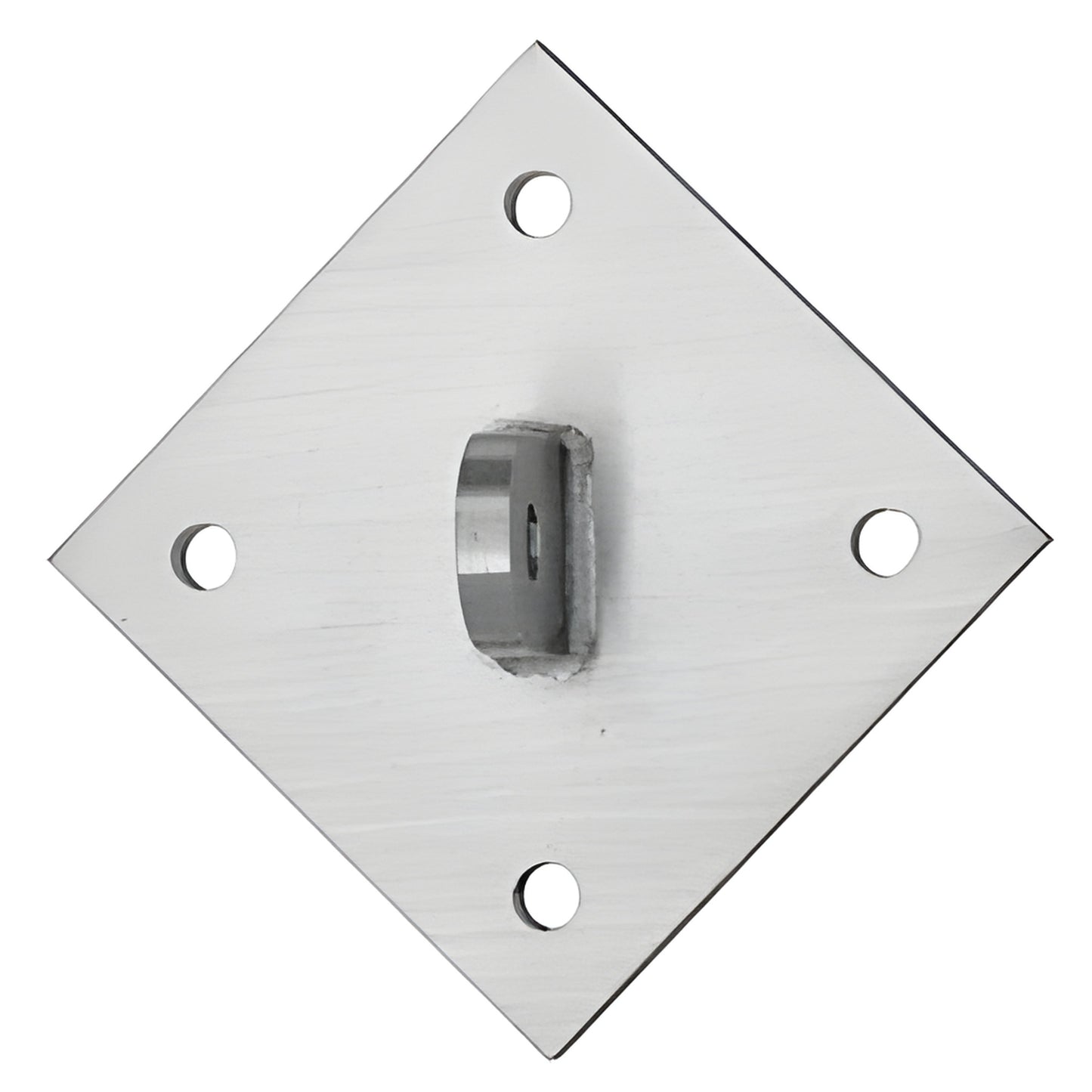 AW9DMBS stainless steel diamond mounting plate with central bracket and four bolt holes for glass awnings