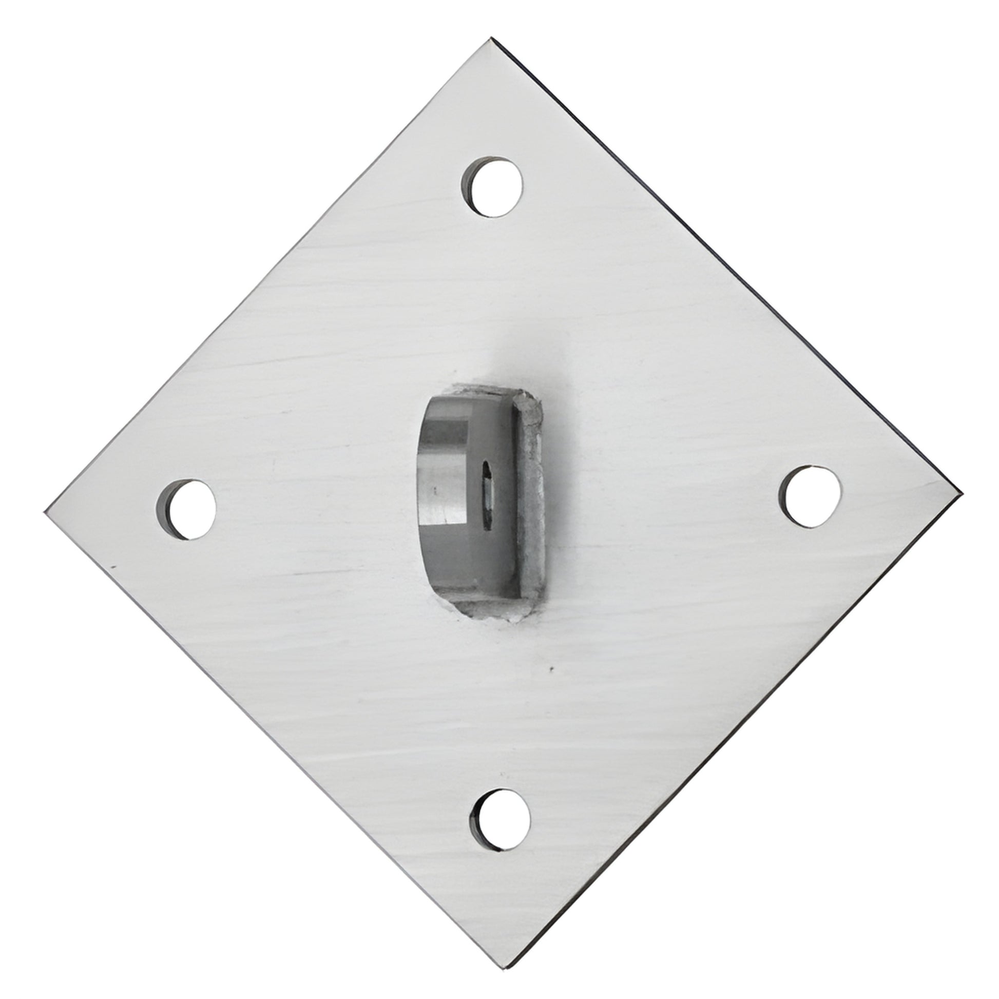 AW9DMBS stainless steel diamond mounting plate with central bracket and four bolt holes for glass awnings