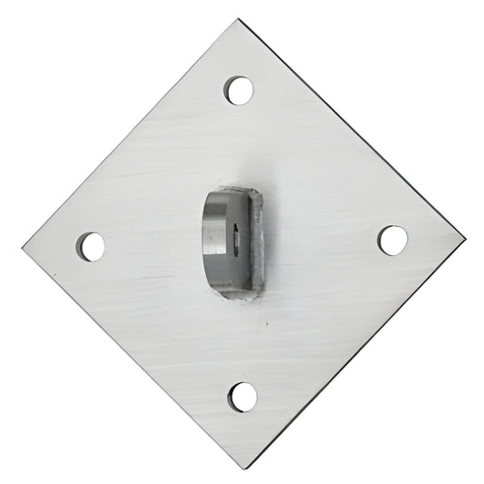 AW9DMBS stainless steel diamond mounting plate with central bracket and four bolt holes for glass awnings