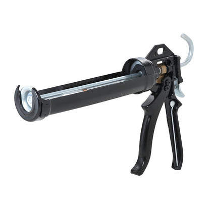 CRL Cox 18:1 Extra Thrust caulking gun (WG41004XT), black diecast frame with ergonomic trigger and rotating strap barrel.